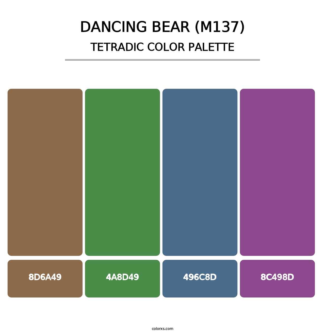 Dancing Bear (M137) - Tetradic Color Palette