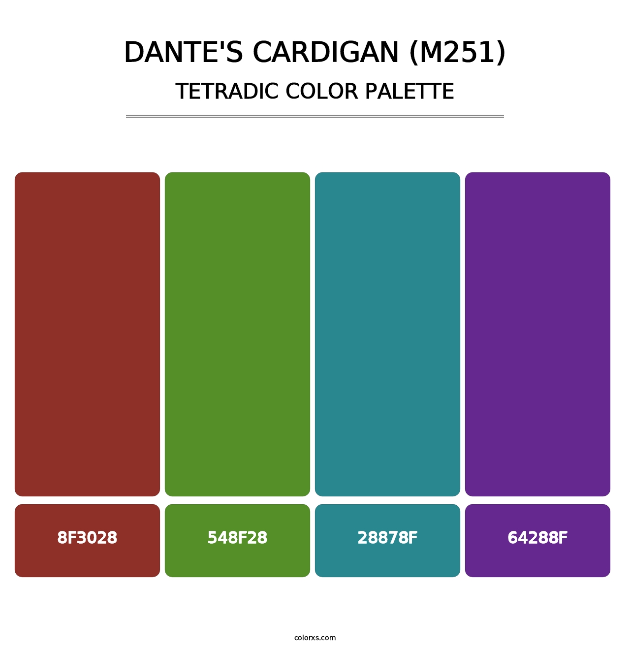 Dante's Cardigan (M251) - Tetradic Color Palette