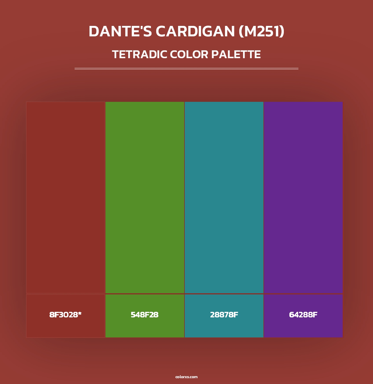 Dante's Cardigan (M251) - Tetradic Color Palette