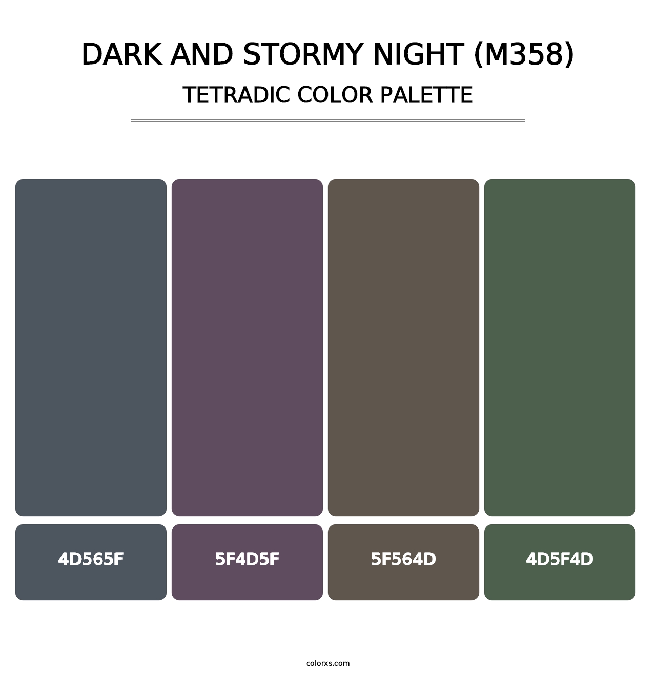 Dark and Stormy Night (M358) - Tetradic Color Palette