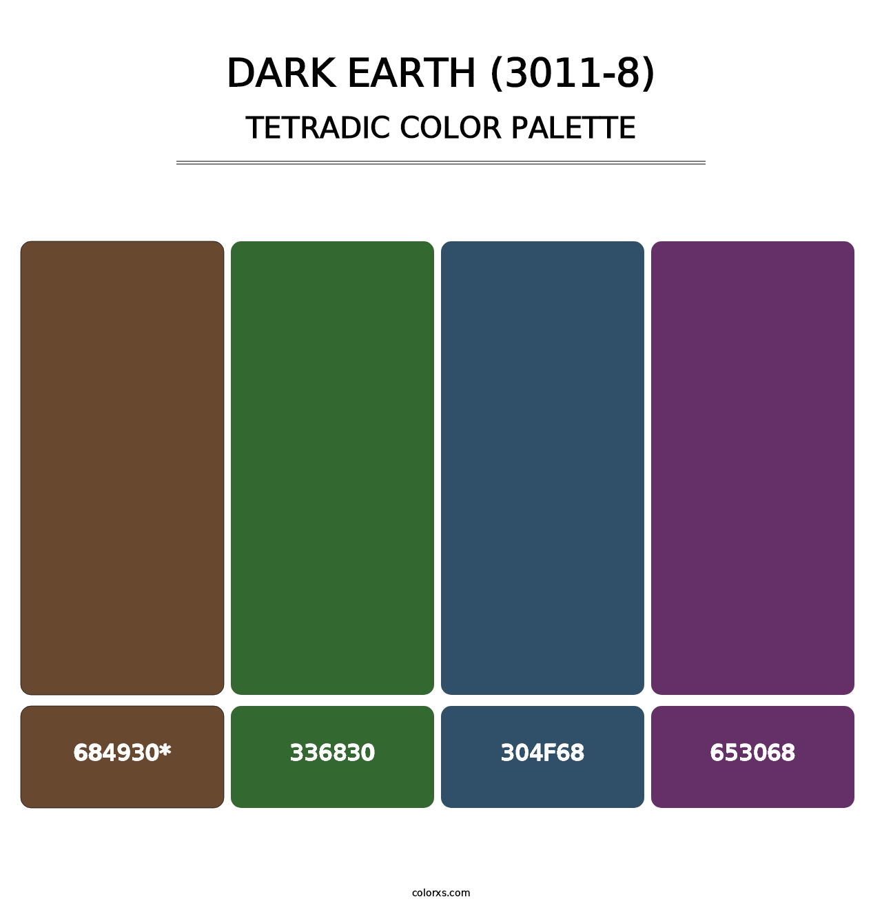 Dark Earth (3011-8) - Tetradic Color Palette