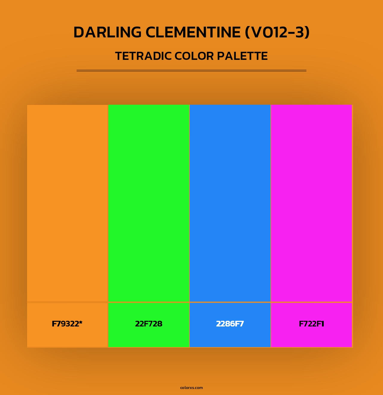 Darling Clementine (V012-3) - Tetradic Color Palette