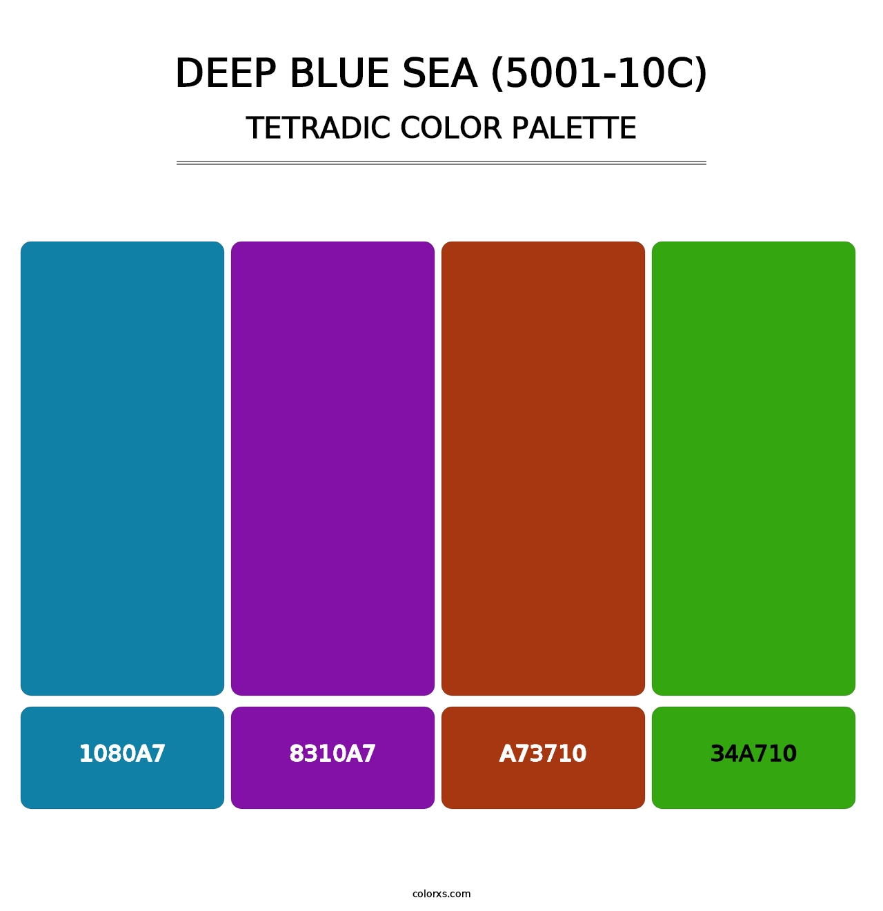 Deep Blue Sea (5001-10C) - Tetradic Color Palette