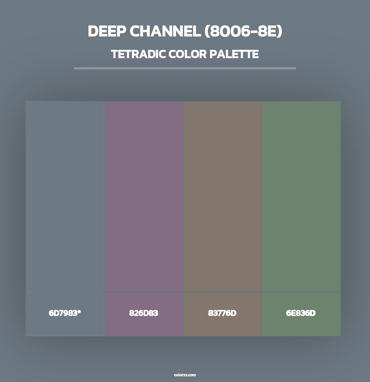 Deep Channel (8006-8E) - Tetradic Color Palette
