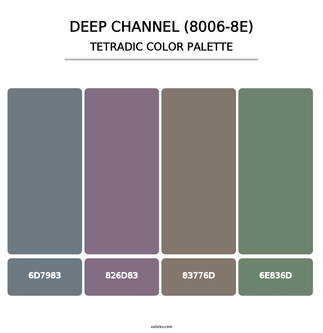 Deep Channel (8006-8E) - Tetradic Color Palette