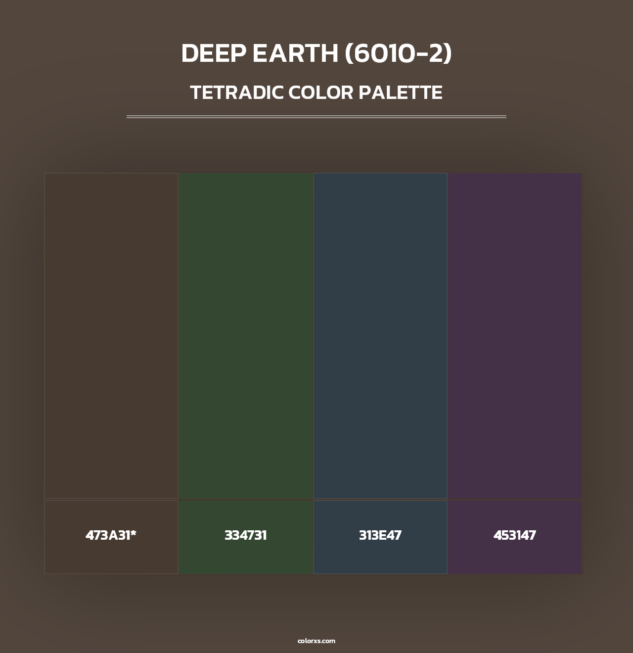 Deep Earth (6010-2) - Tetradic Color Palette