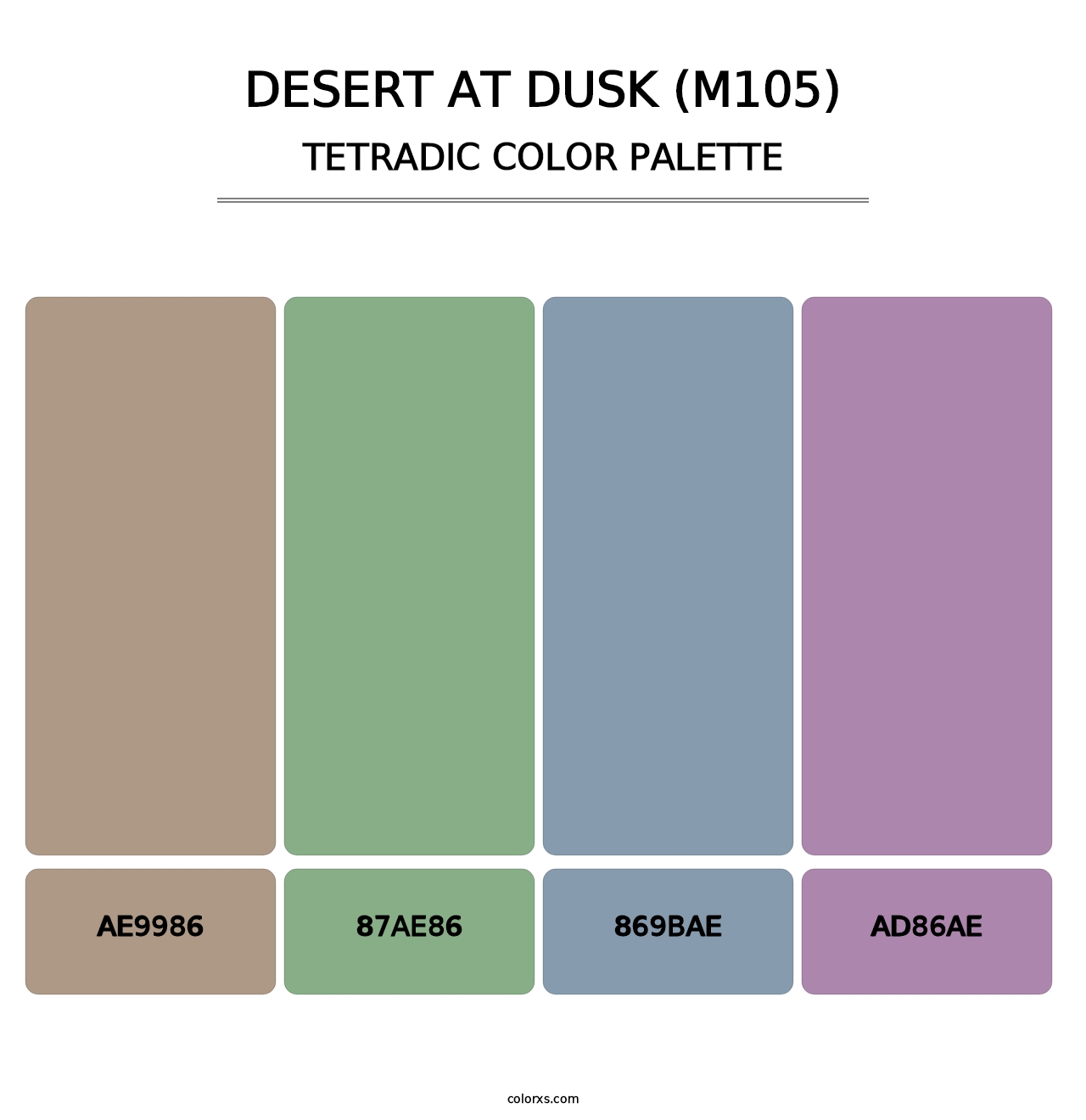 Desert at Dusk (M105) - Tetradic Color Palette