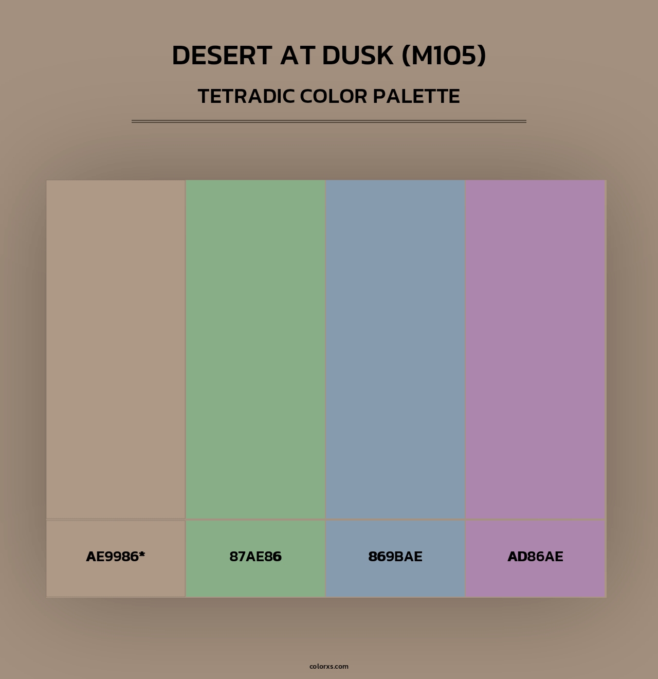 Desert at Dusk (M105) - Tetradic Color Palette