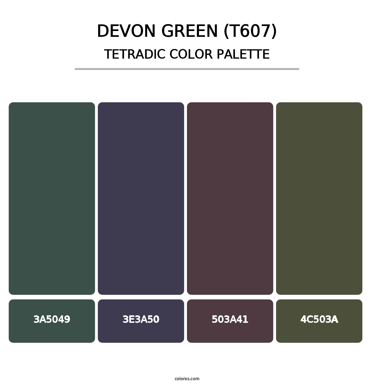 Devon Green (T607) - Tetradic Color Palette
