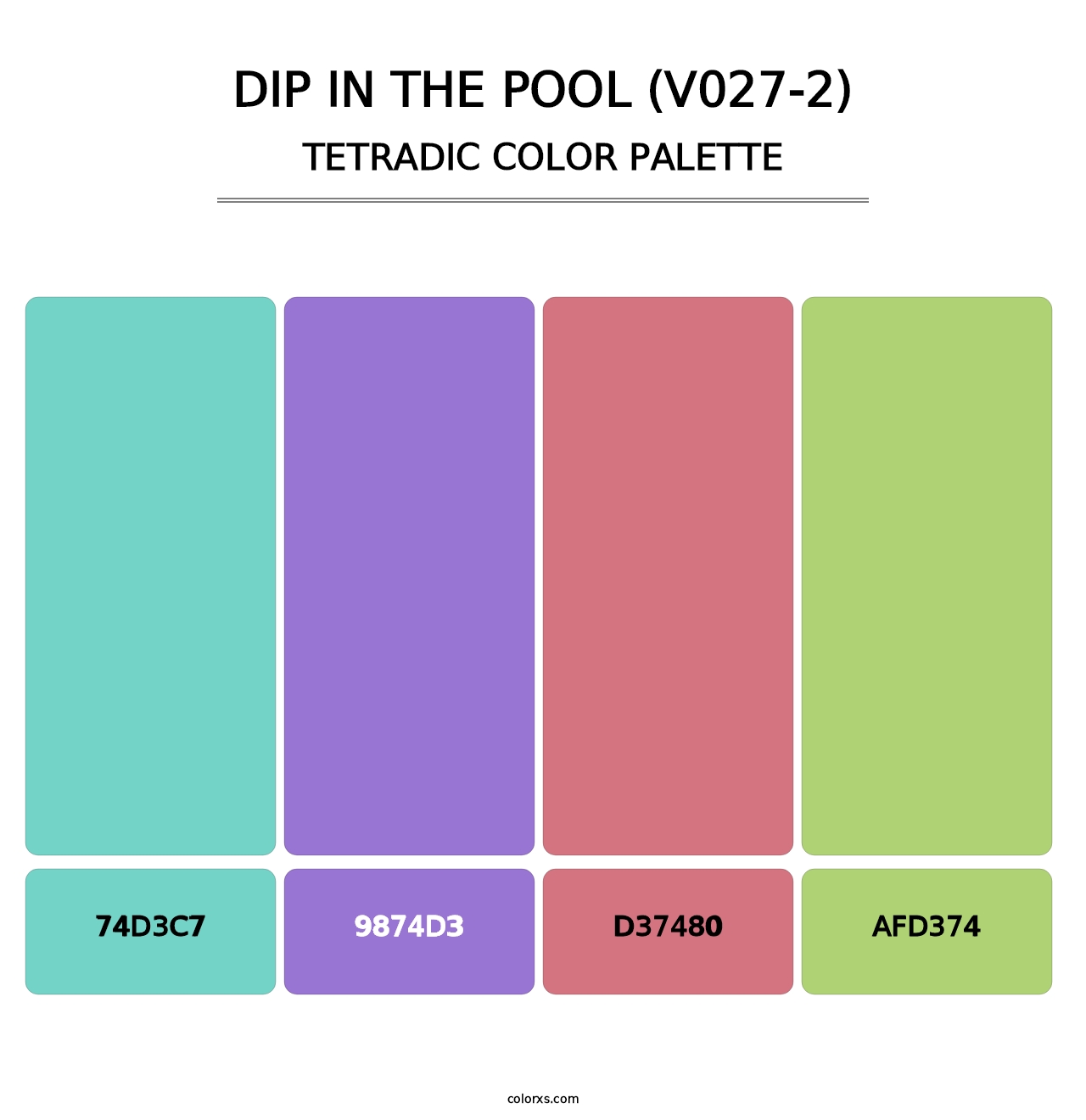 Dip in the Pool (V027-2) - Tetradic Color Palette