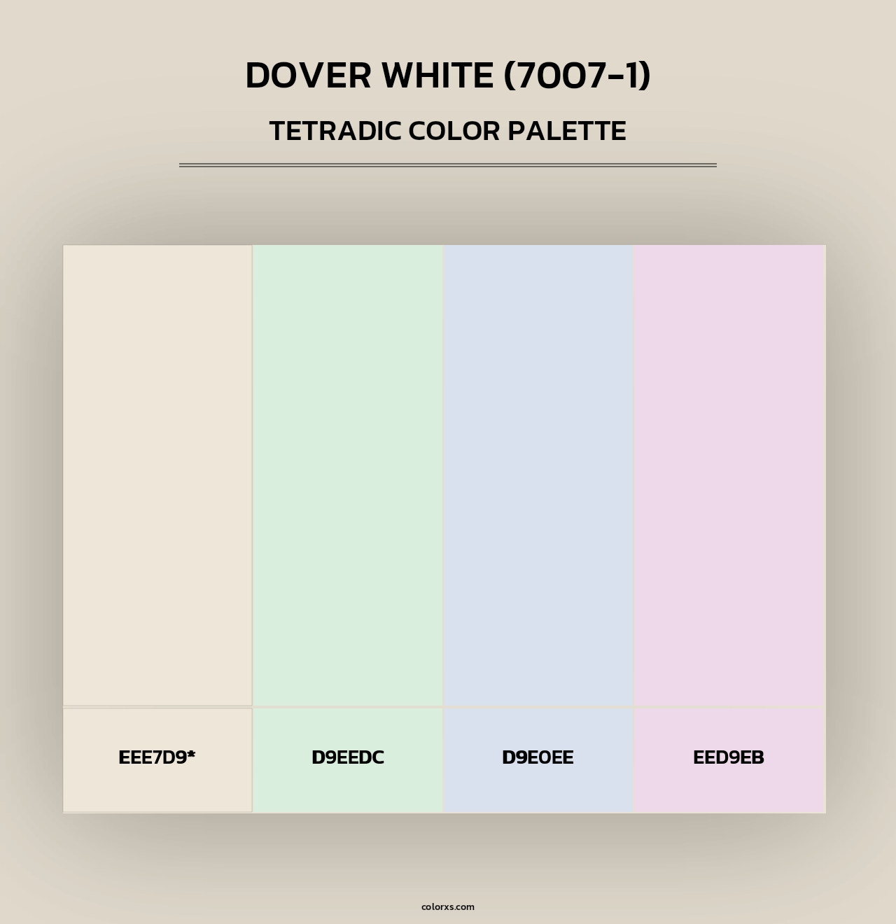 Dover White (7007-1) - Tetradic Color Palette
