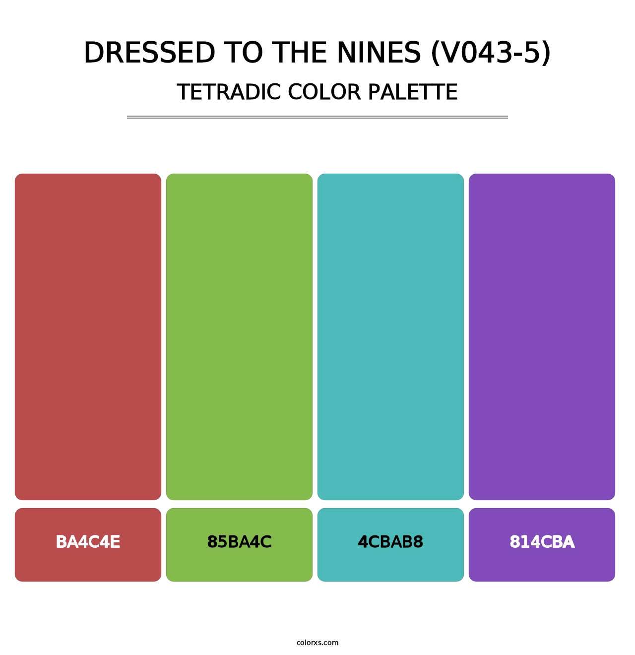 Dressed to the Nines (V043-5) - Tetradic Color Palette