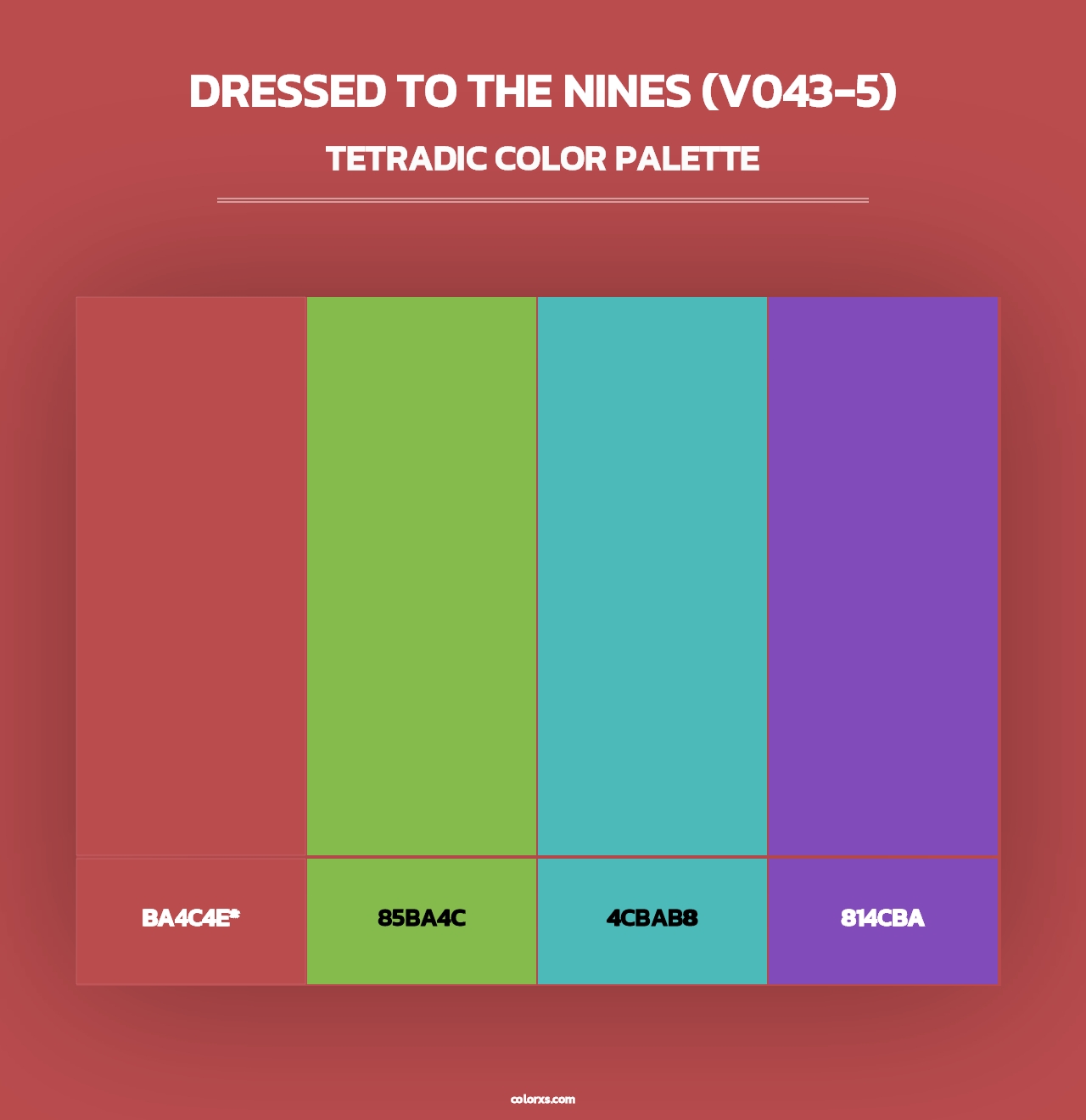 Dressed to the Nines (V043-5) - Tetradic Color Palette