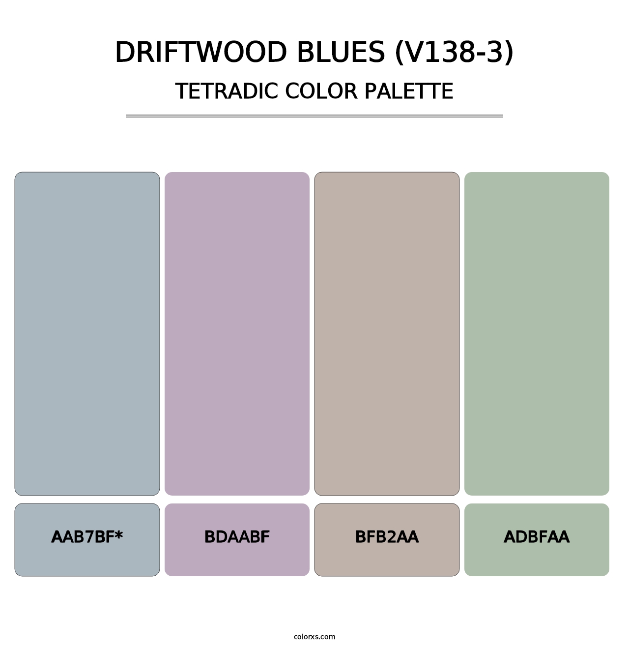 Driftwood Blues (V138-3) - Tetradic Color Palette