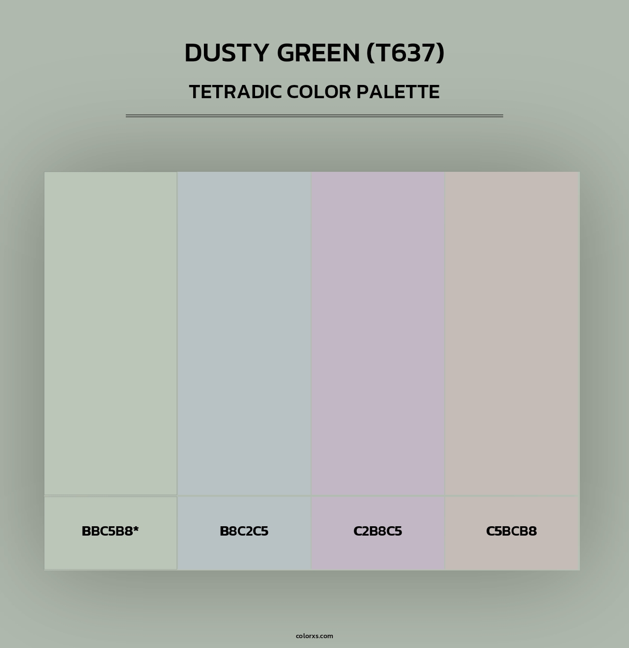 Dusty Green (T637) - Tetradic Color Palette
