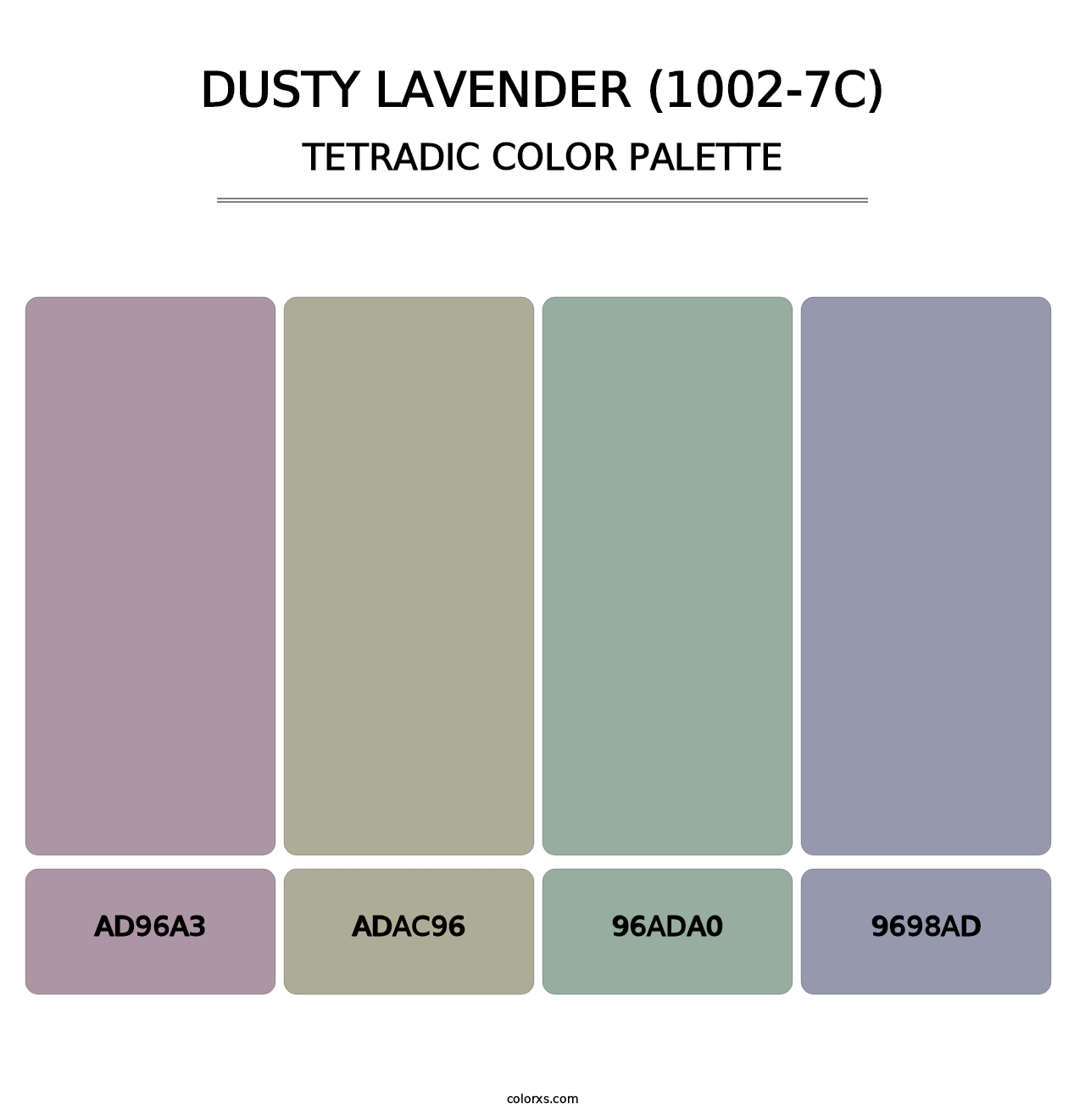 Dusty Lavender (1002-7C) - Tetradic Color Palette