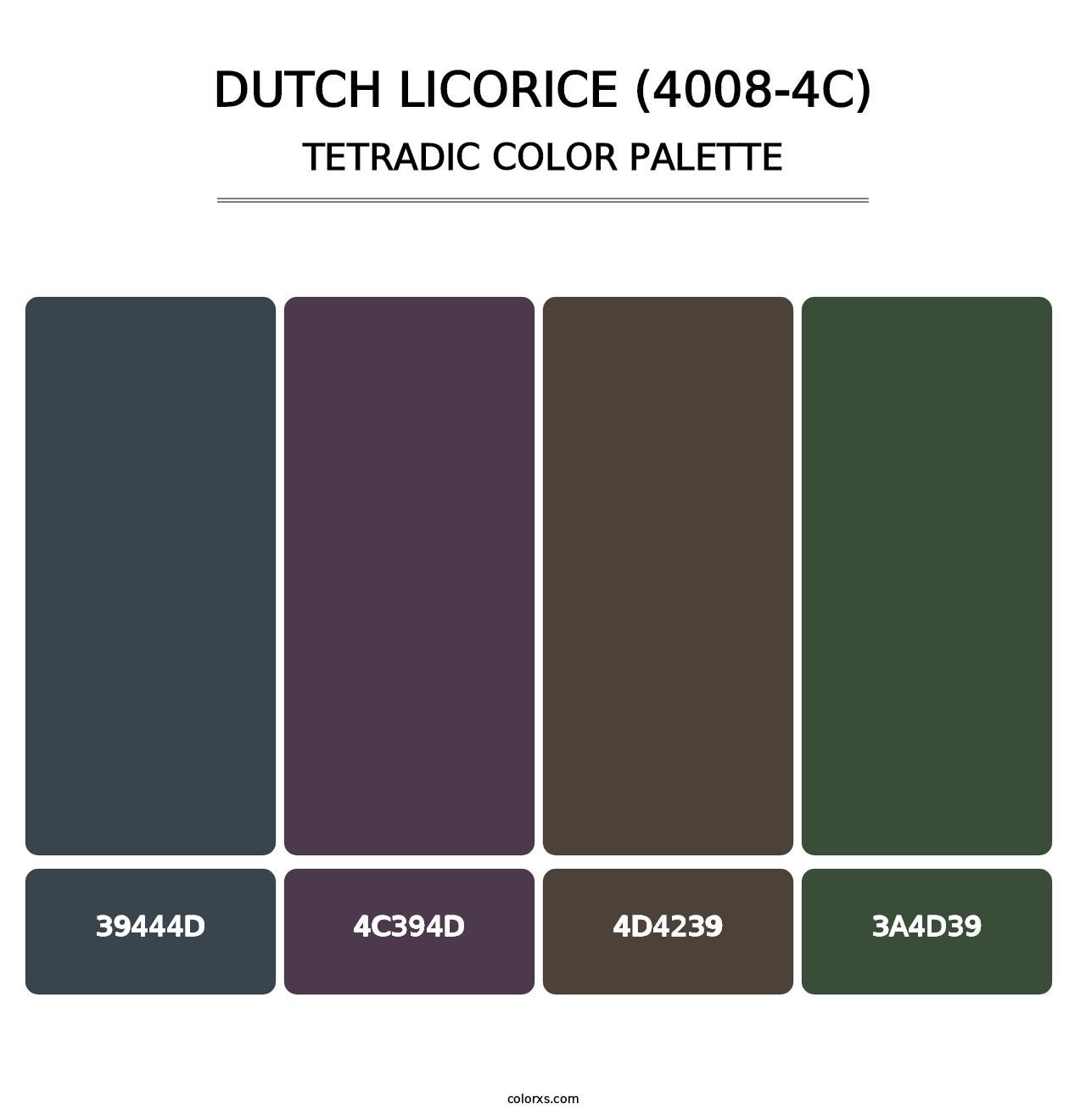 Dutch Licorice (4008-4C) - Tetradic Color Palette
