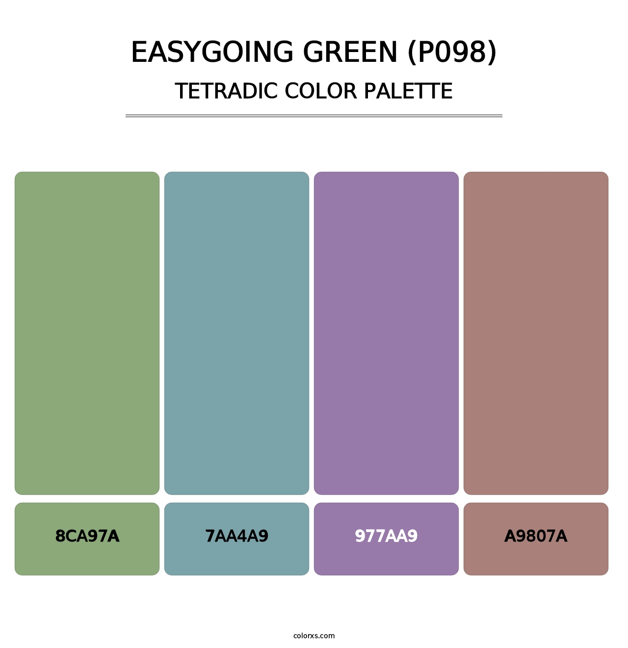 Easygoing Green (P098) - Tetradic Color Palette