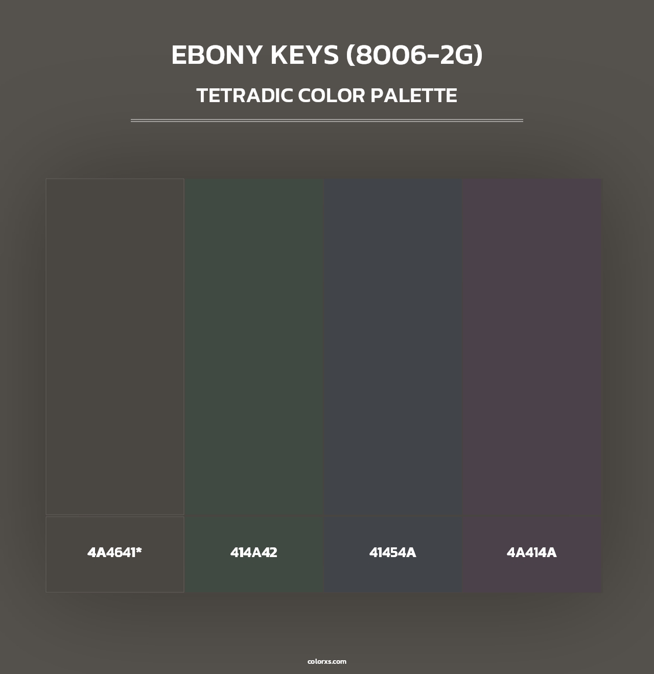 Ebony Keys (8006-2G) - Tetradic Color Palette