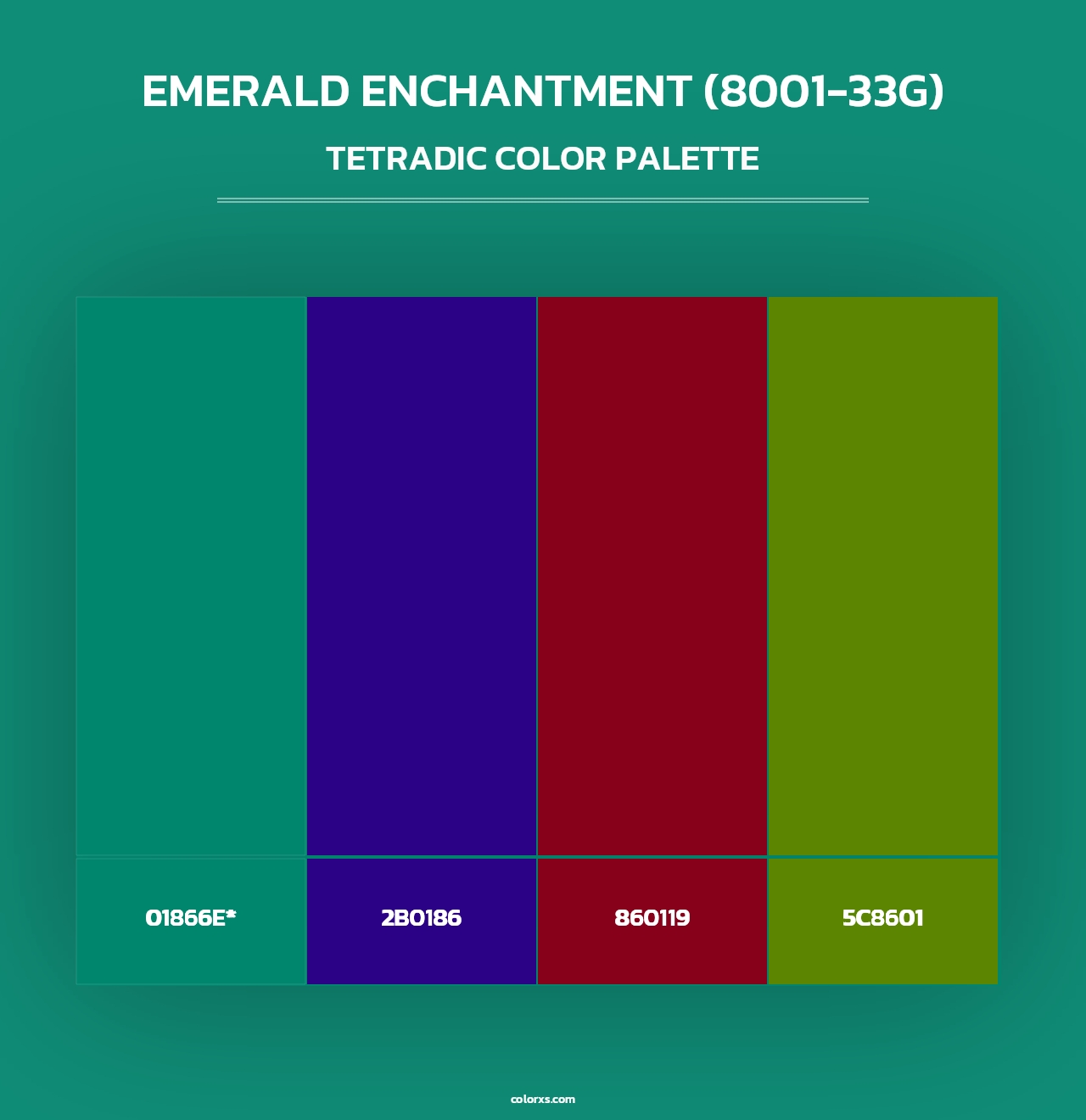 Emerald Enchantment (8001-33G) - Tetradic Color Palette