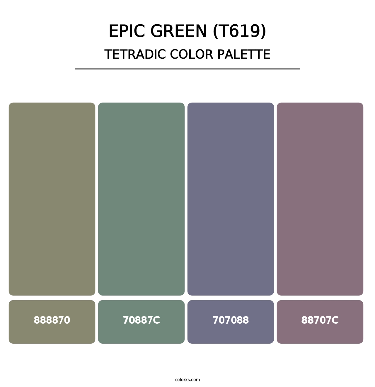 Epic Green (T619) - Tetradic Color Palette