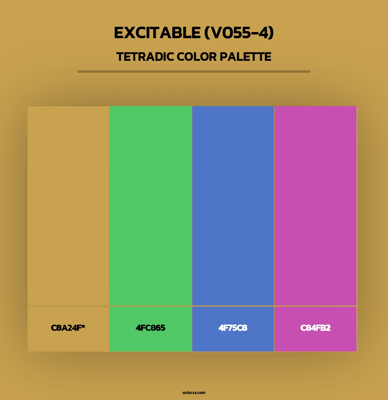 Excitable (V055-4) - Tetradic Color Palette