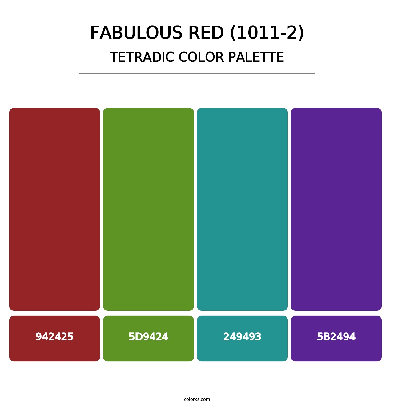 Fabulous Red (1011-2) - Tetradic Color Palette