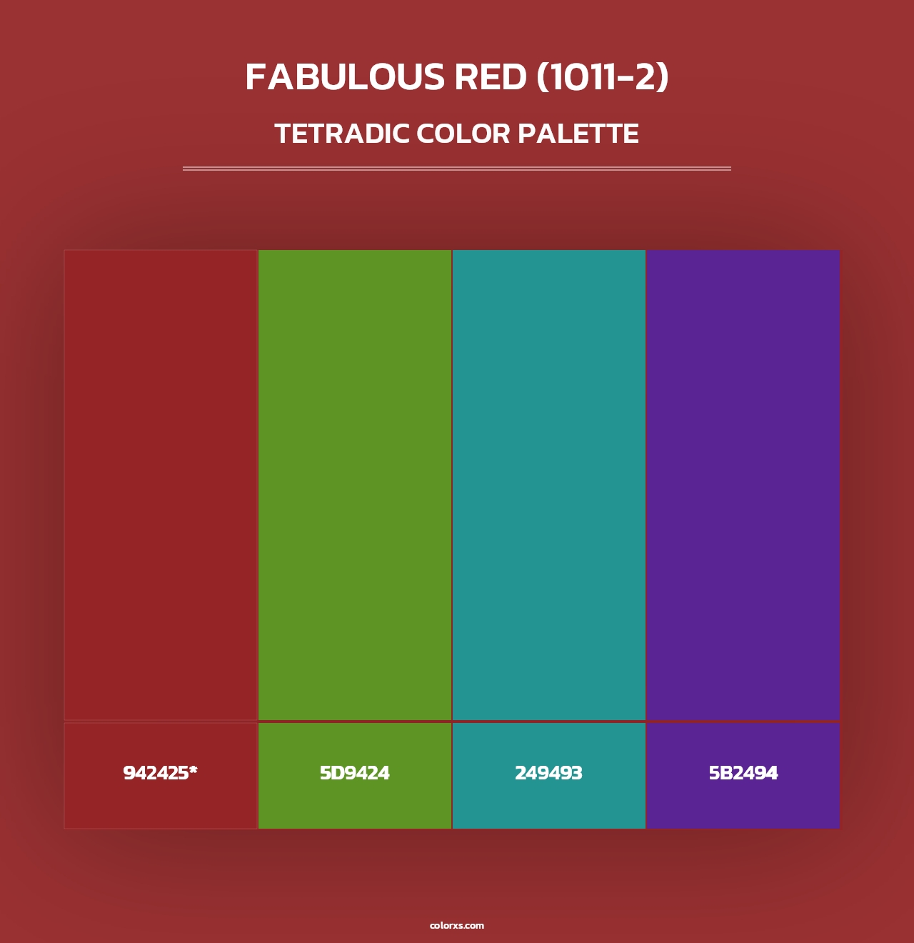 Fabulous Red (1011-2) - Tetradic Color Palette