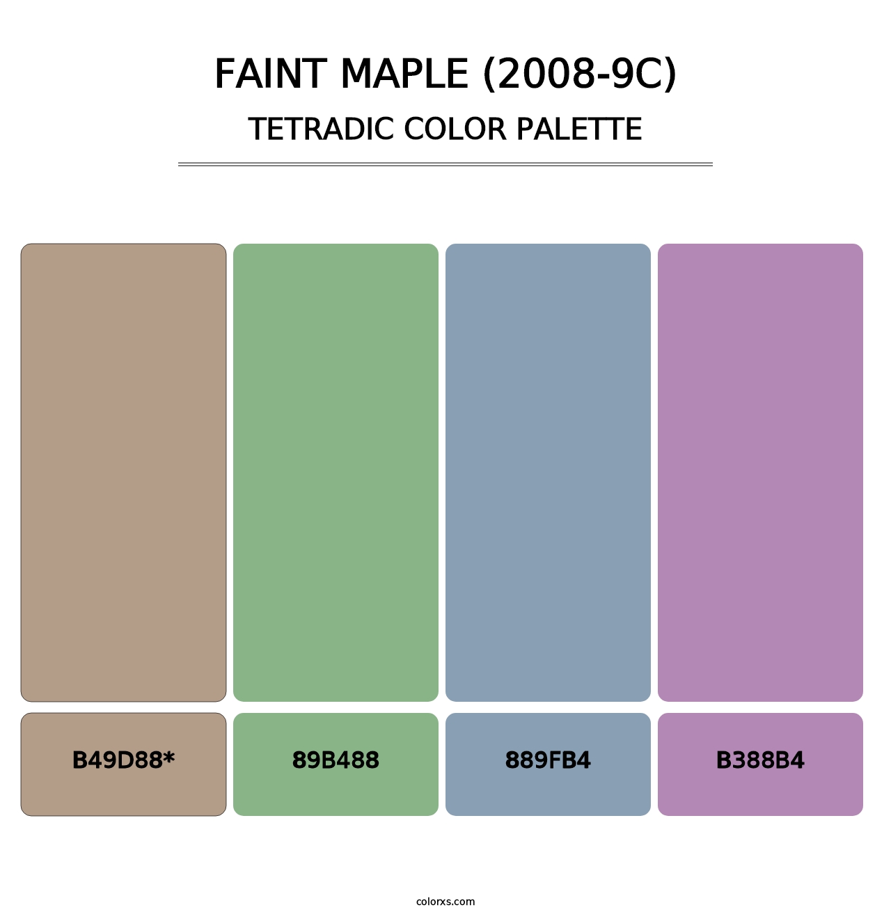 Faint Maple (2008-9C) - Tetradic Color Palette