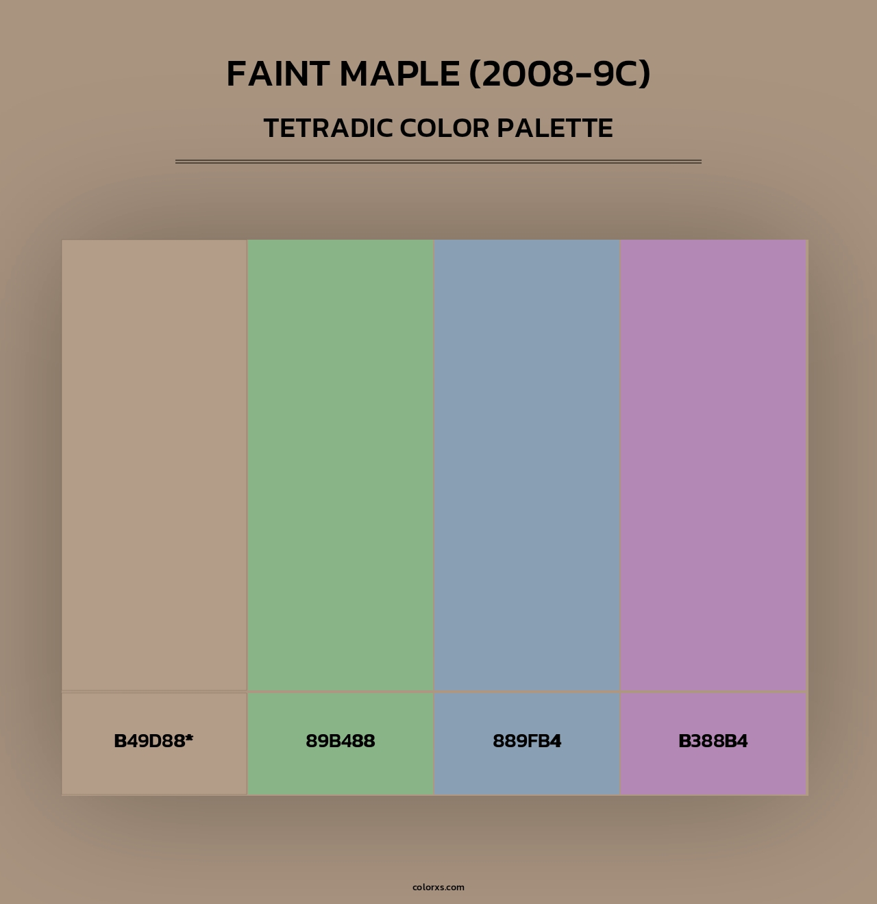 Faint Maple (2008-9C) - Tetradic Color Palette