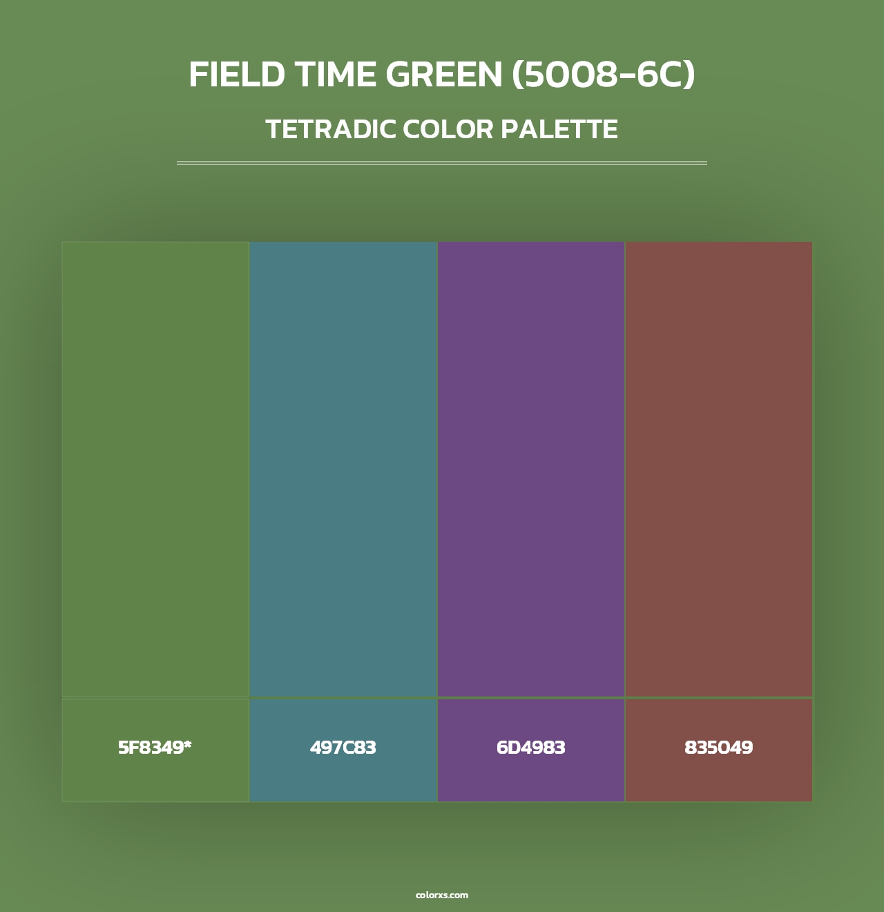 Field Time Green (5008-6C) - Tetradic Color Palette