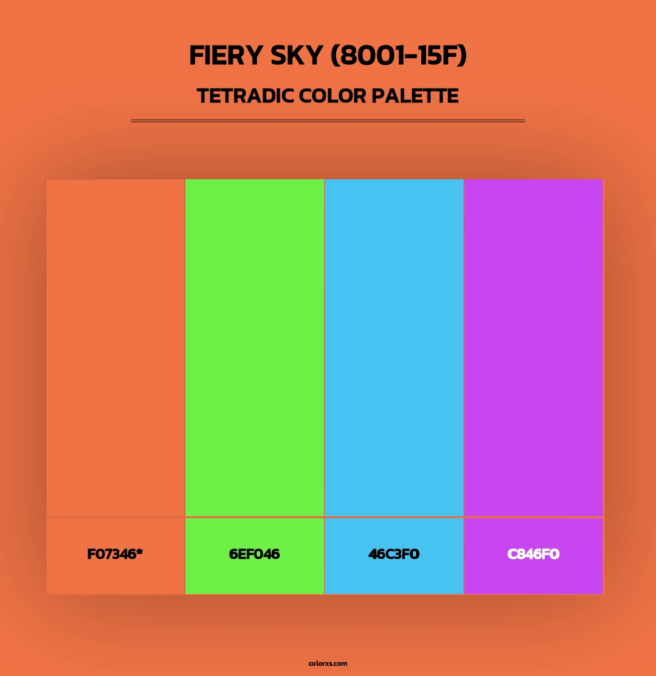 Fiery Sky (8001-15F) - Tetradic Color Palette