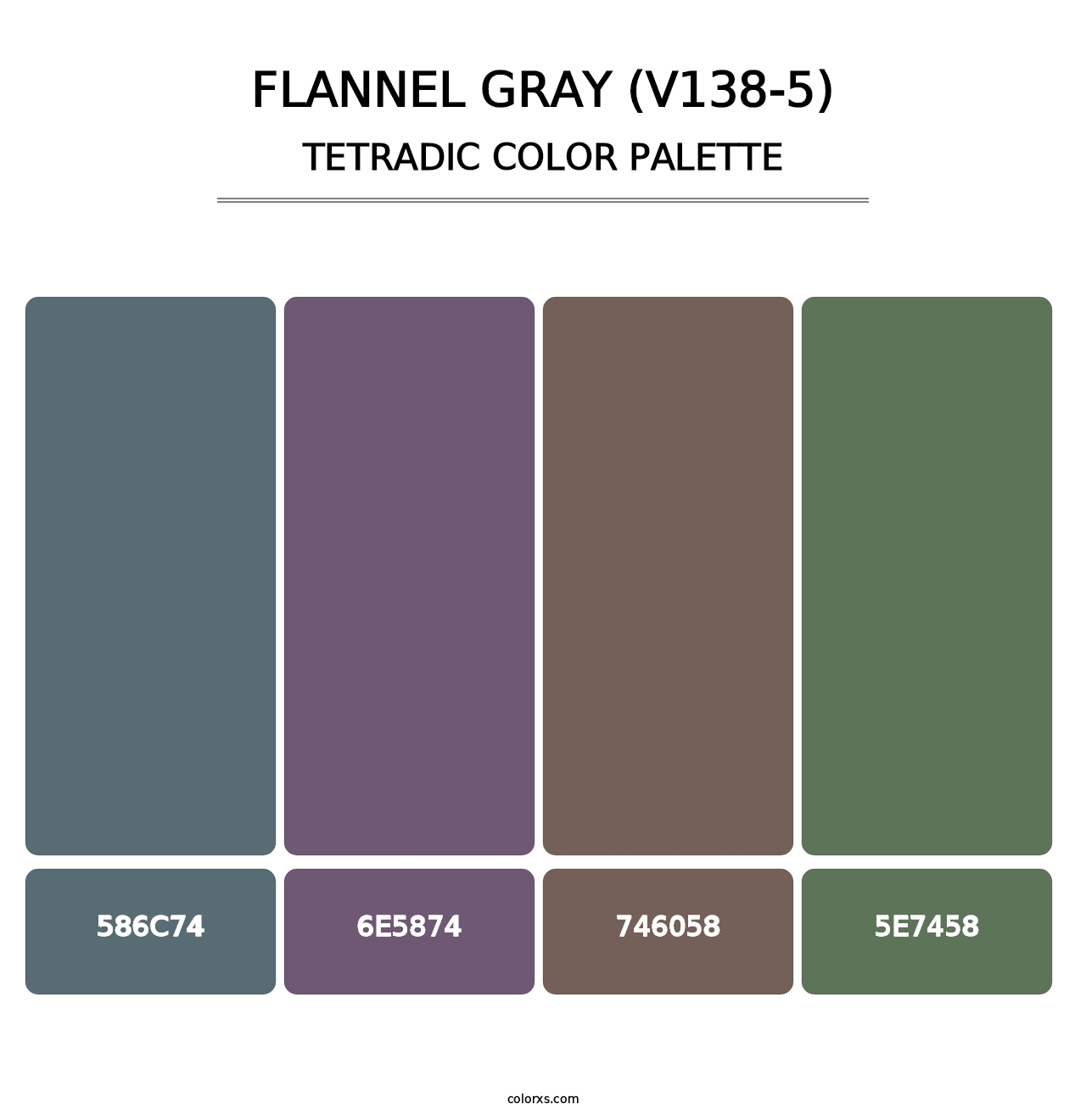 Flannel Gray (V138-5) - Tetradic Color Palette