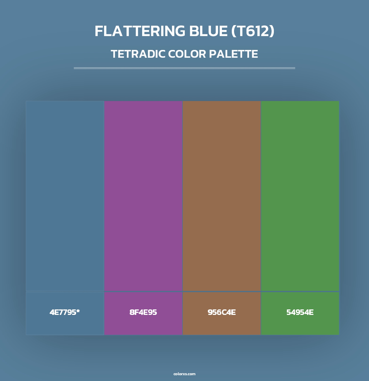 Flattering Blue (T612) - Tetradic Color Palette