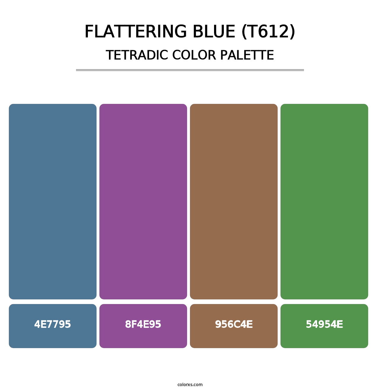 Flattering Blue (T612) - Tetradic Color Palette