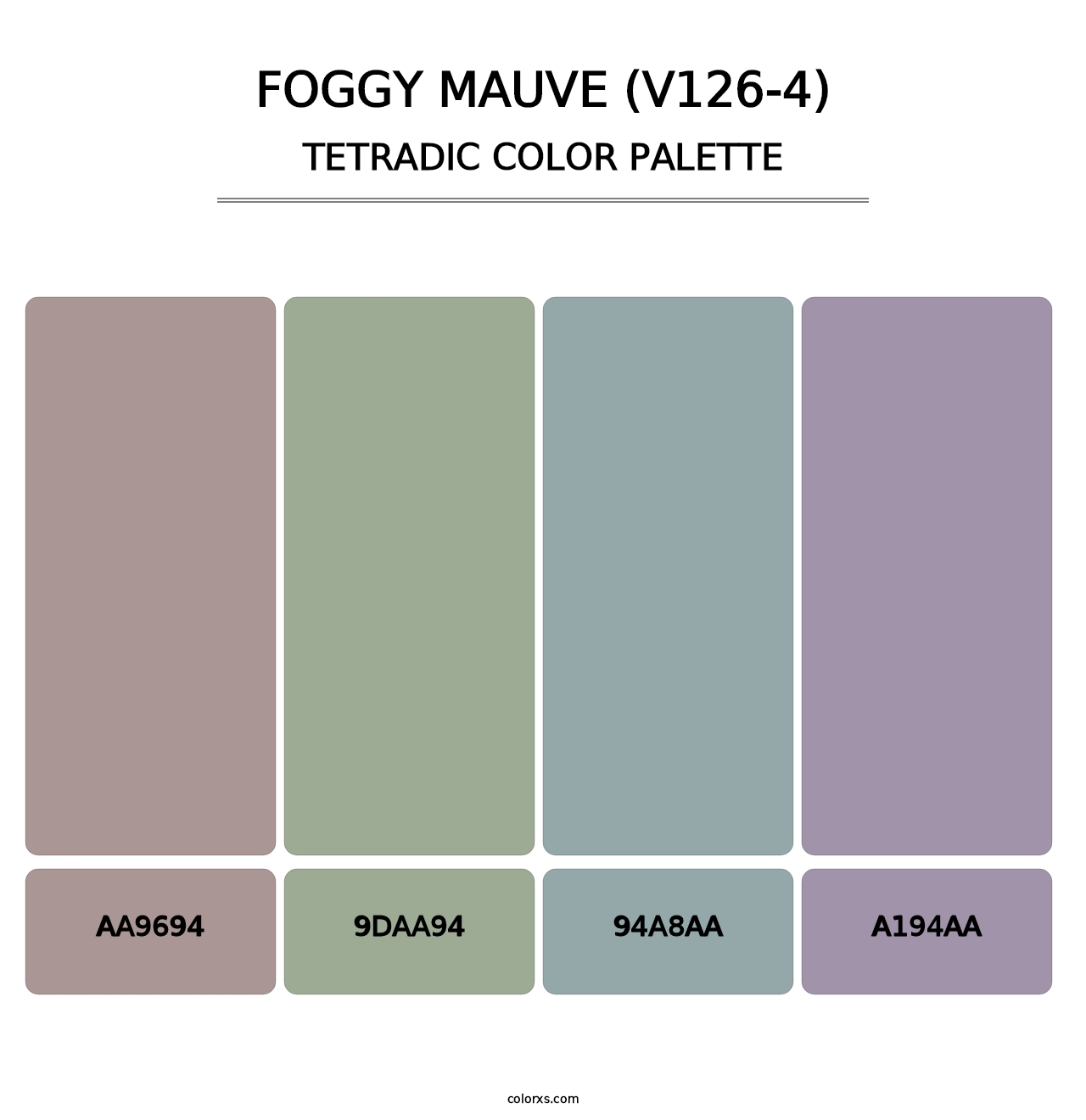 Foggy Mauve (V126-4) - Tetradic Color Palette