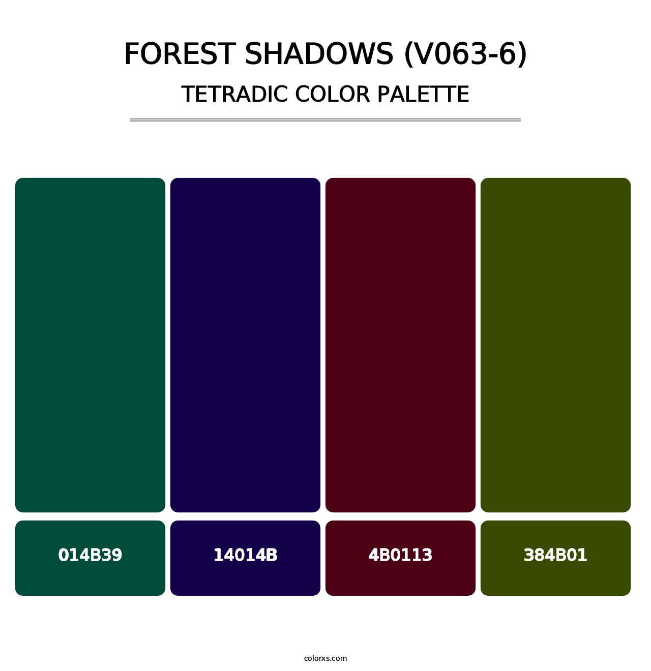 Forest Shadows (V063-6) - Tetradic Color Palette