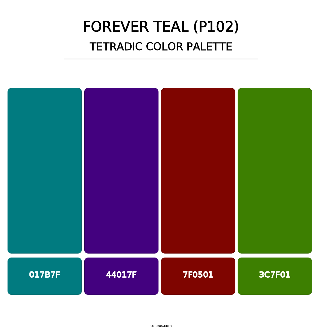 Forever Teal (P102) - Tetradic Color Palette