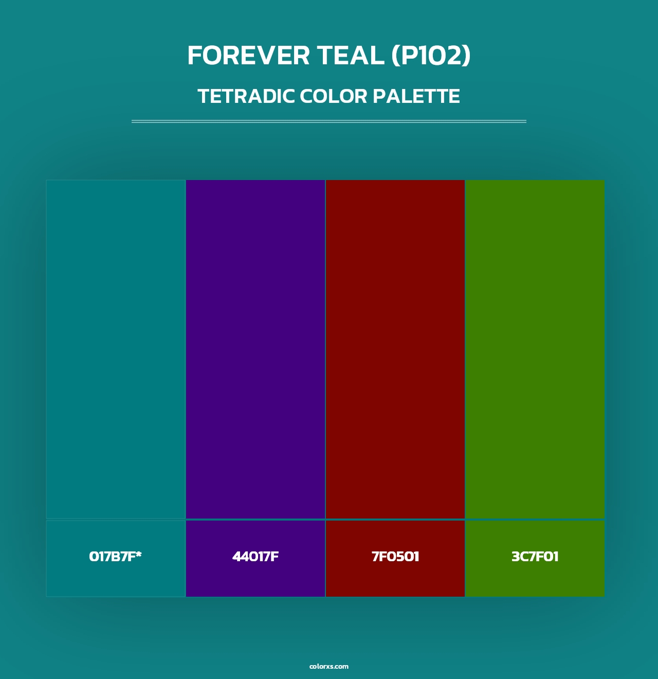 Forever Teal (P102) - Tetradic Color Palette