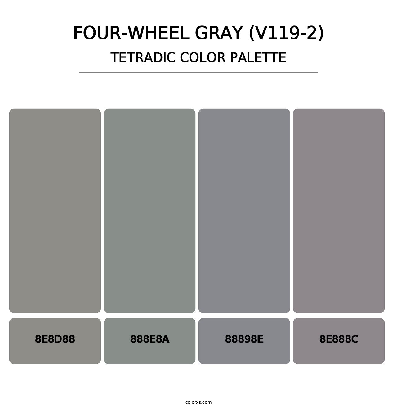 Four-Wheel Gray (V119-2) - Tetradic Color Palette