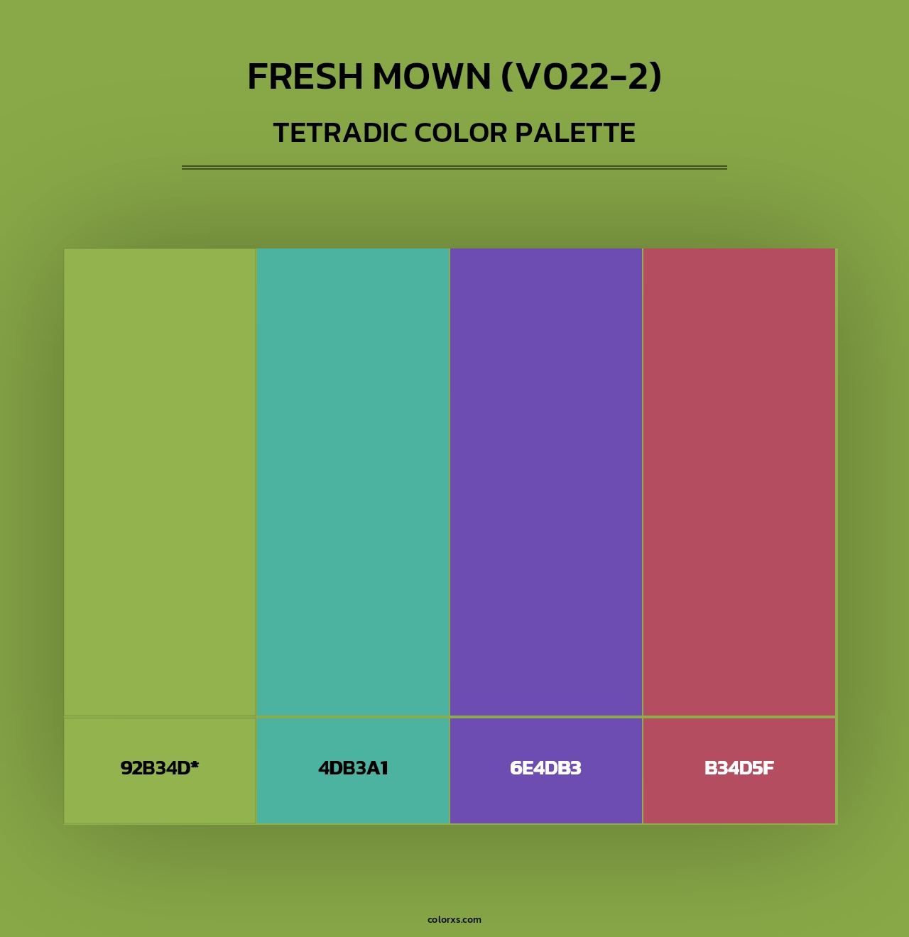 Fresh Mown (V022-2) - Tetradic Color Palette