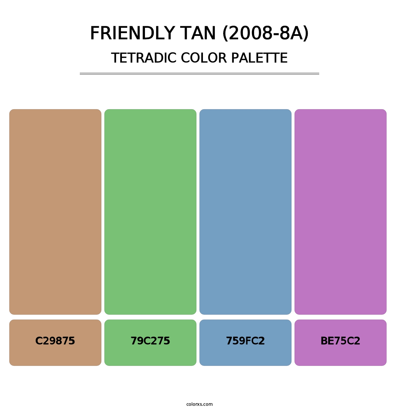 Friendly Tan (2008-8A) - Tetradic Color Palette