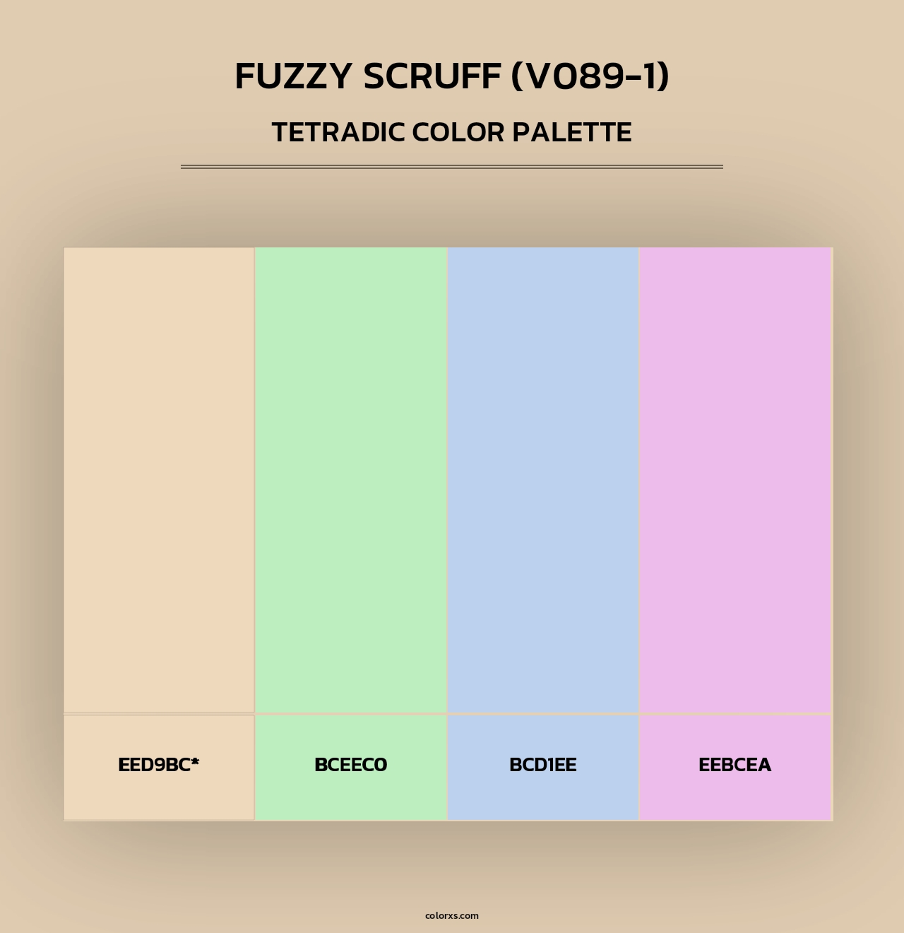 Fuzzy Scruff (V089-1) - Tetradic Color Palette