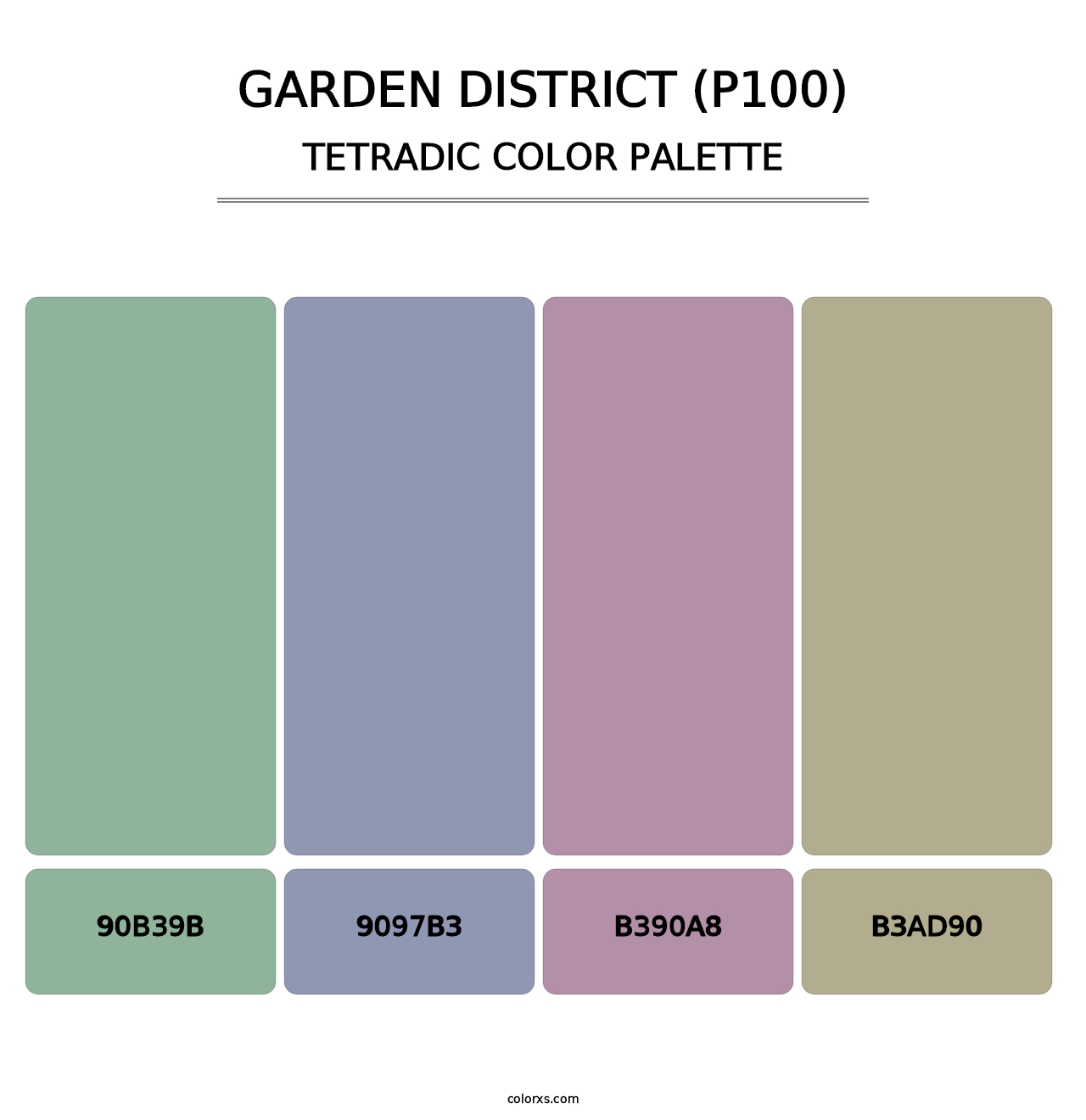 Garden District (P100) - Tetradic Color Palette