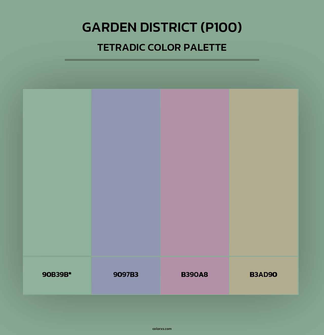 Garden District (P100) - Tetradic Color Palette