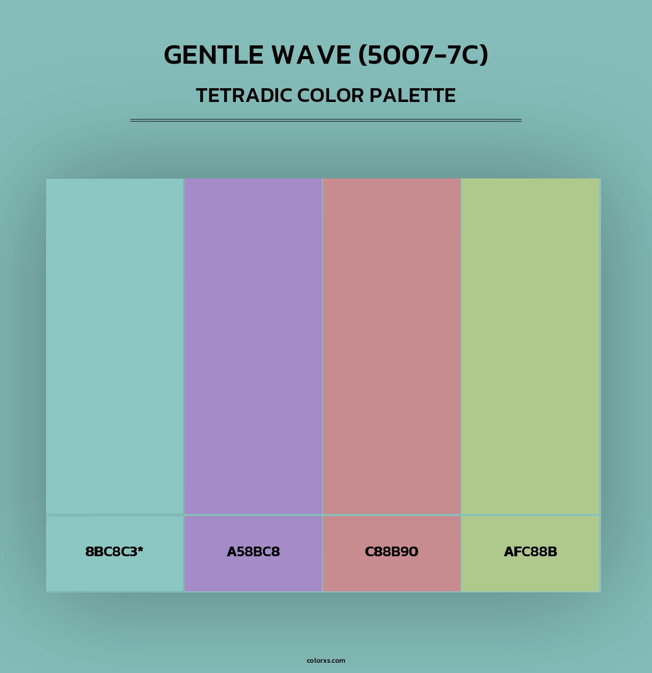Gentle Wave (5007-7C) - Tetradic Color Palette