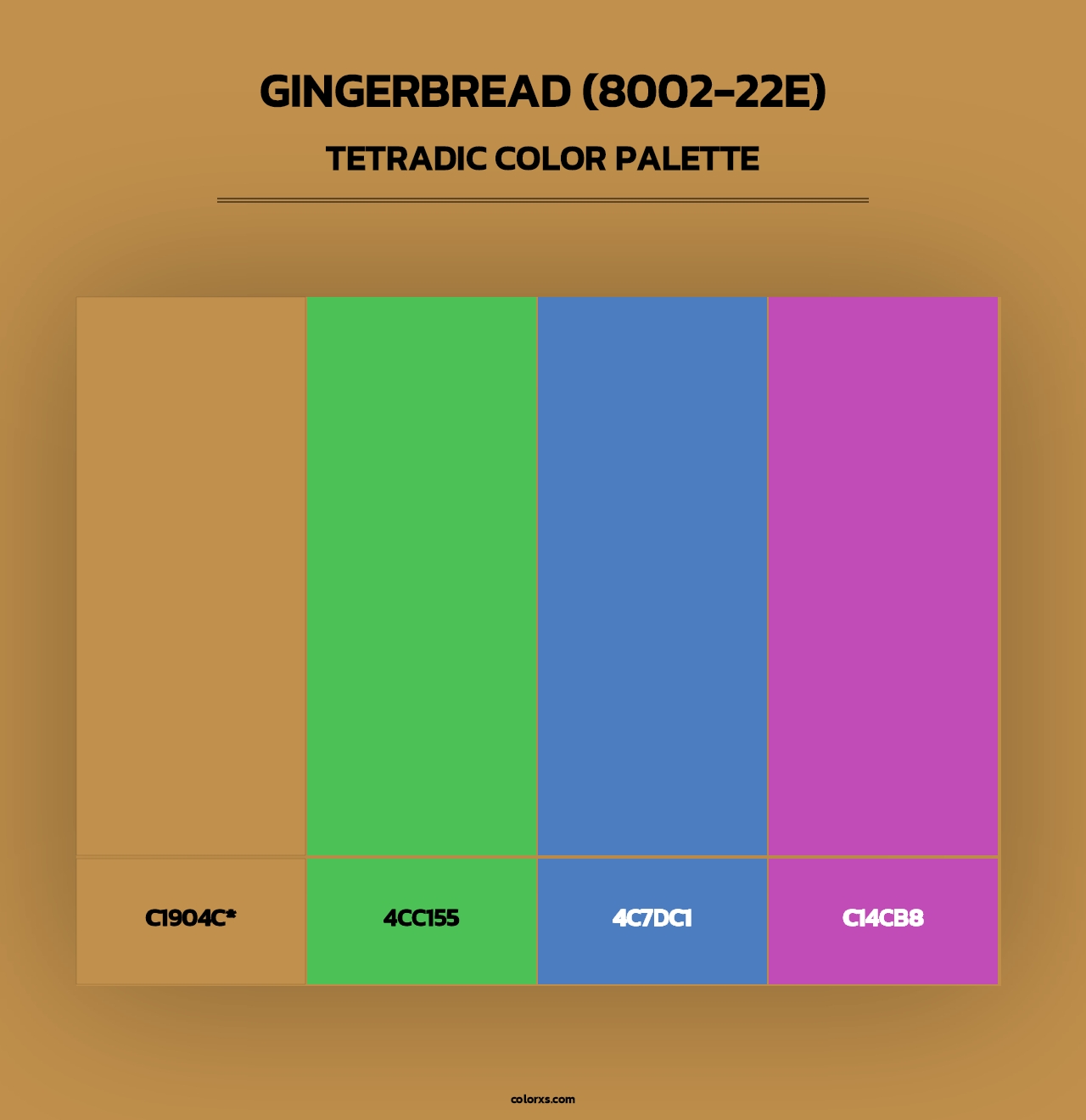 Gingerbread (8002-22E) - Tetradic Color Palette