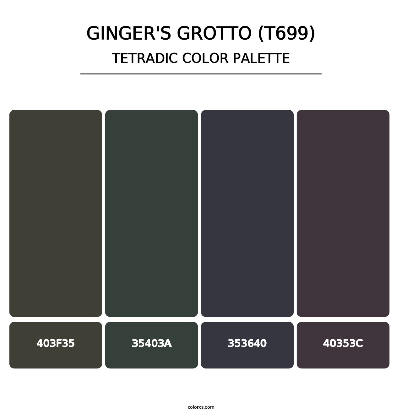 Ginger's Grotto (T699) - Tetradic Color Palette