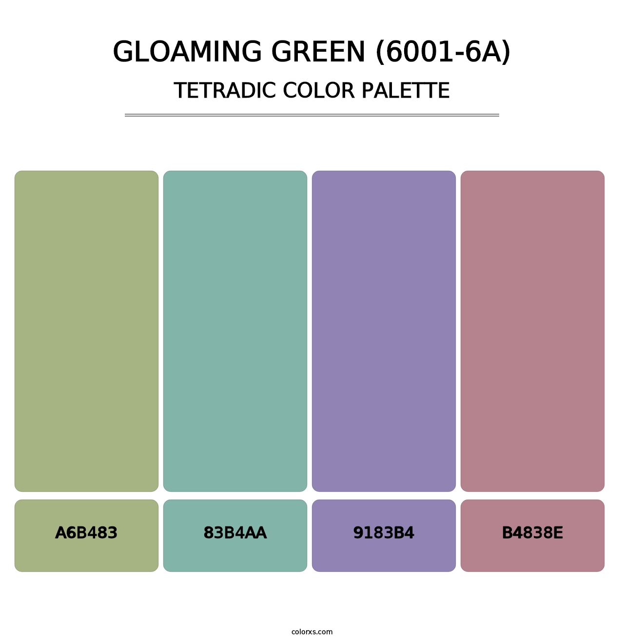 Gloaming Green (6001-6A) - Tetradic Color Palette