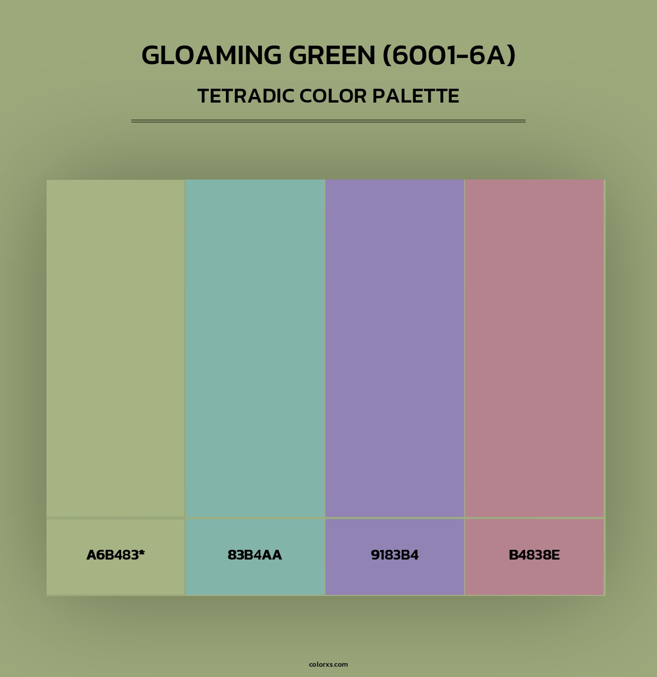Gloaming Green (6001-6A) - Tetradic Color Palette